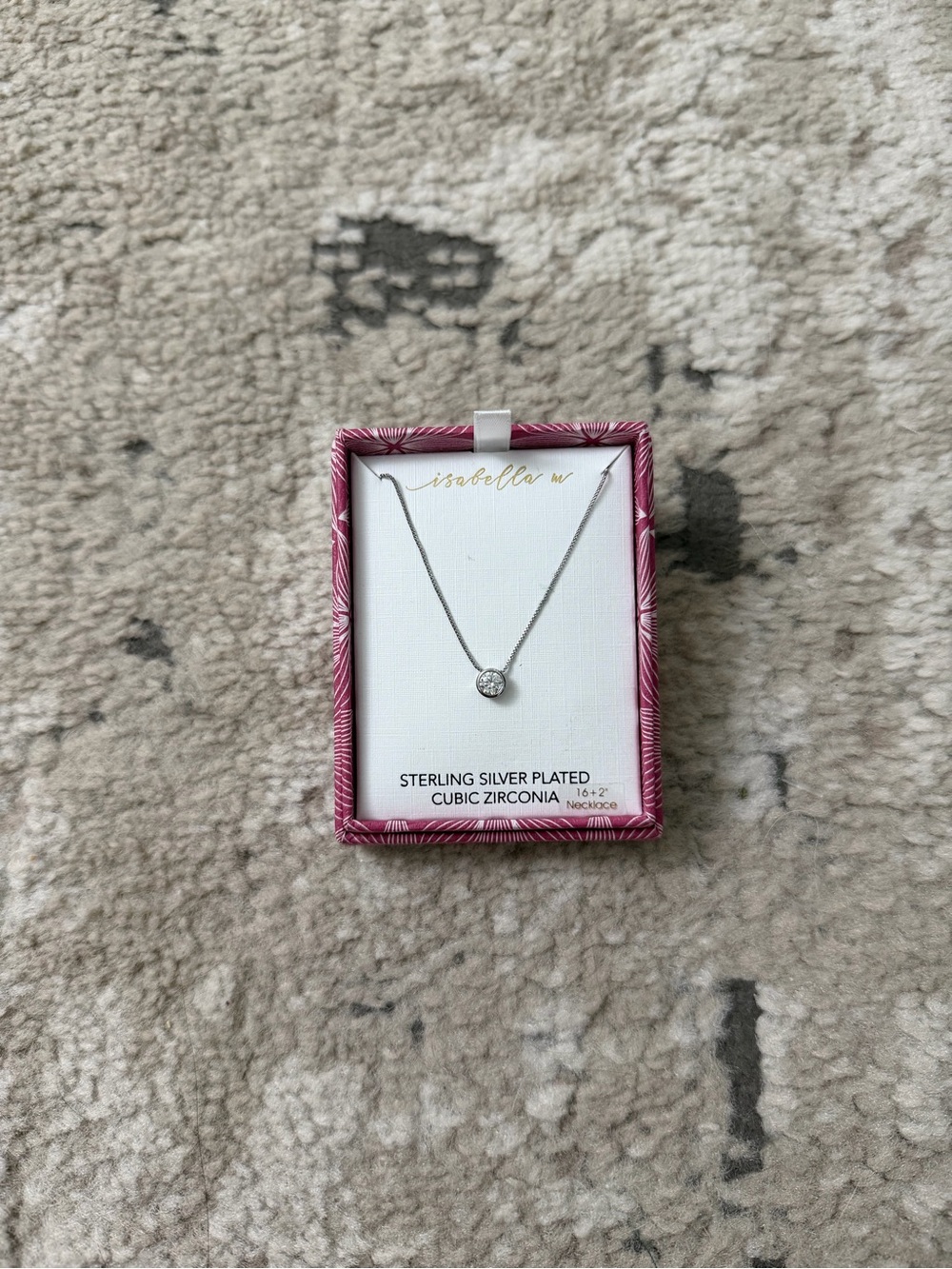 Isabella M Sterling Silver Plated Cubic Zirconia Necklace NWT